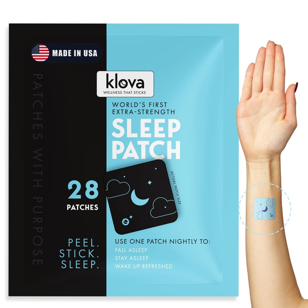 大人のためのKlova余分強さの睡眠パッチ  6mgのMelatonin、Valerian及びL-Theanineの自然な睡眠の援助 人の及び女性のための非習慣形成の深い睡眠サポート  28パッチ