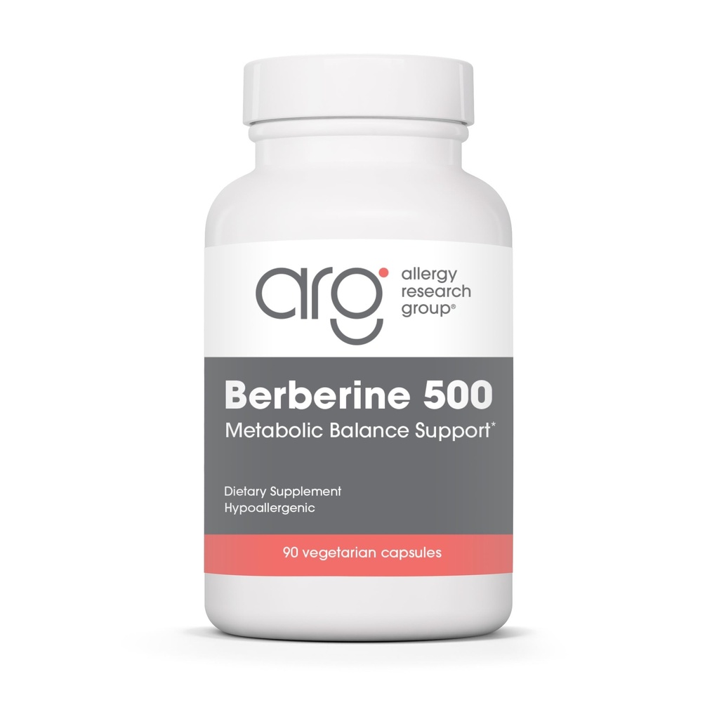 アレルギー研究グループBerberine 500mgサプリメント - 多面的なメタボリックサポート、ヘルシーコレステロール、インドのバーベリールート、催眠術、ベジタリアンカプセル - 90カウント