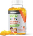 Viteey Kids Vitamin C Gummies 75mg, with Echinacea - Sugar Free - Immune Support for Toddlers, & Teens - Vegan, Gelatin Free, Gluten Free, GMO Free - Tasty Orange Flavored Kids Immunity Gummy