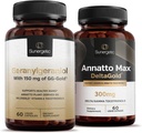 プレミアムGeranylgeraniolプラスAnattoマックスDeltaGold - 心の健康、健康な老化、免疫サポートと全体的なウェルネス - Geranylgeraniol 60カプセル - Annatto Max 60カプセル