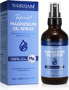 Pure Magnesium Oil Spray, 100% Natural Organic Magnesium Oil, Magnesium Spray for Feet, Easy to Use and Absorption, 4.0 fl oz