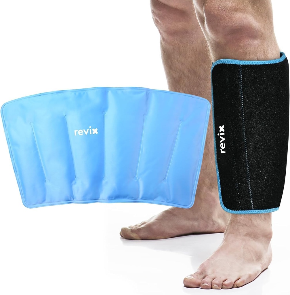 REVIX XLの新アイスパックのCalfおよび肘の不快な救助のための再使用可能なゲルのコールド パック、足の冷たい療法の圧縮の袖のRefreezable、360°完全な適用範囲