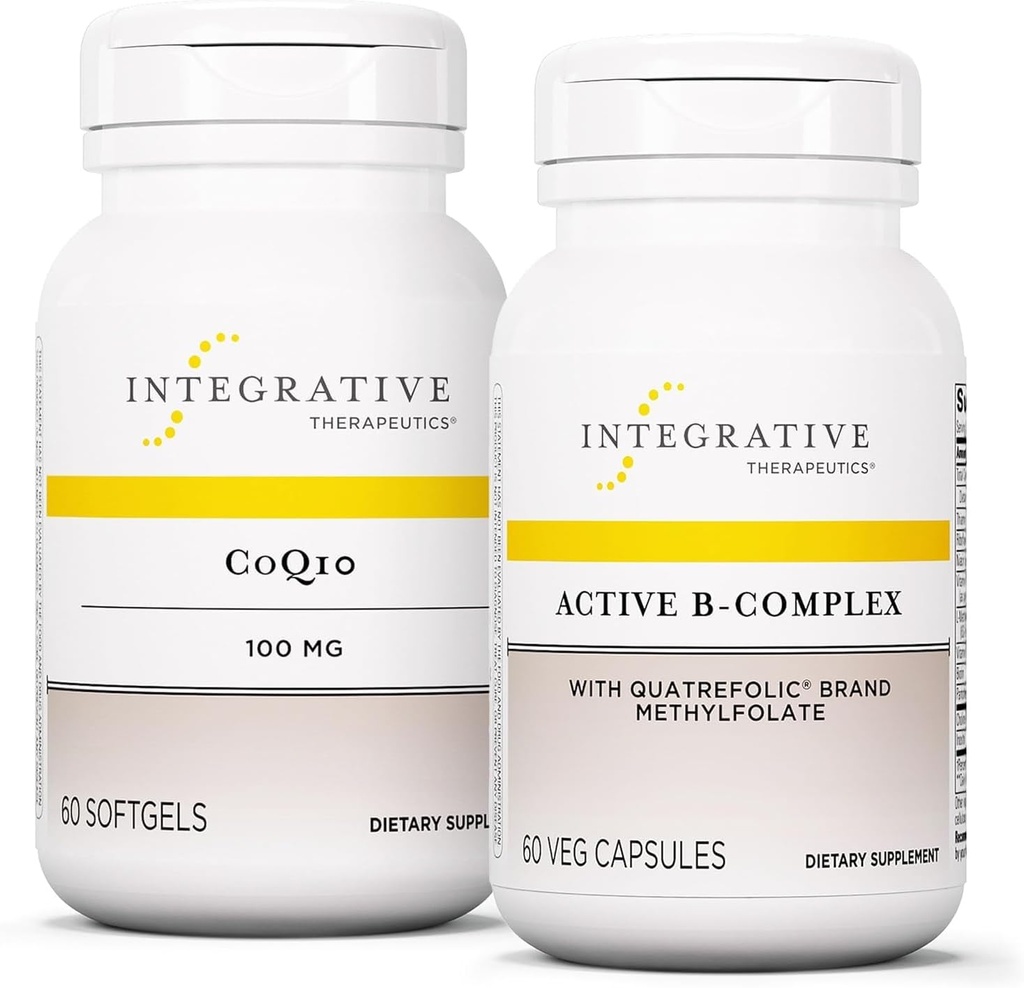 Integrative Therapeutics Bundle with Active B-Complex, 60 Capsules & CoQ10 (100mg), 60 Softgels - Active B-Complex to Support Energy Metabolism* - CoQ10 to Support Heart & Brain Health*