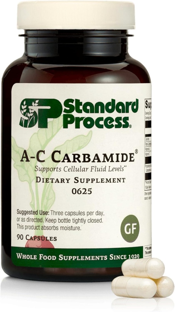 Standard Process Inc. A-C Carbamide - Gluten-Free Kidney Support Supplement with Vitamin A, Vitamin C, and Arrowroot Flour - 90 Capsules