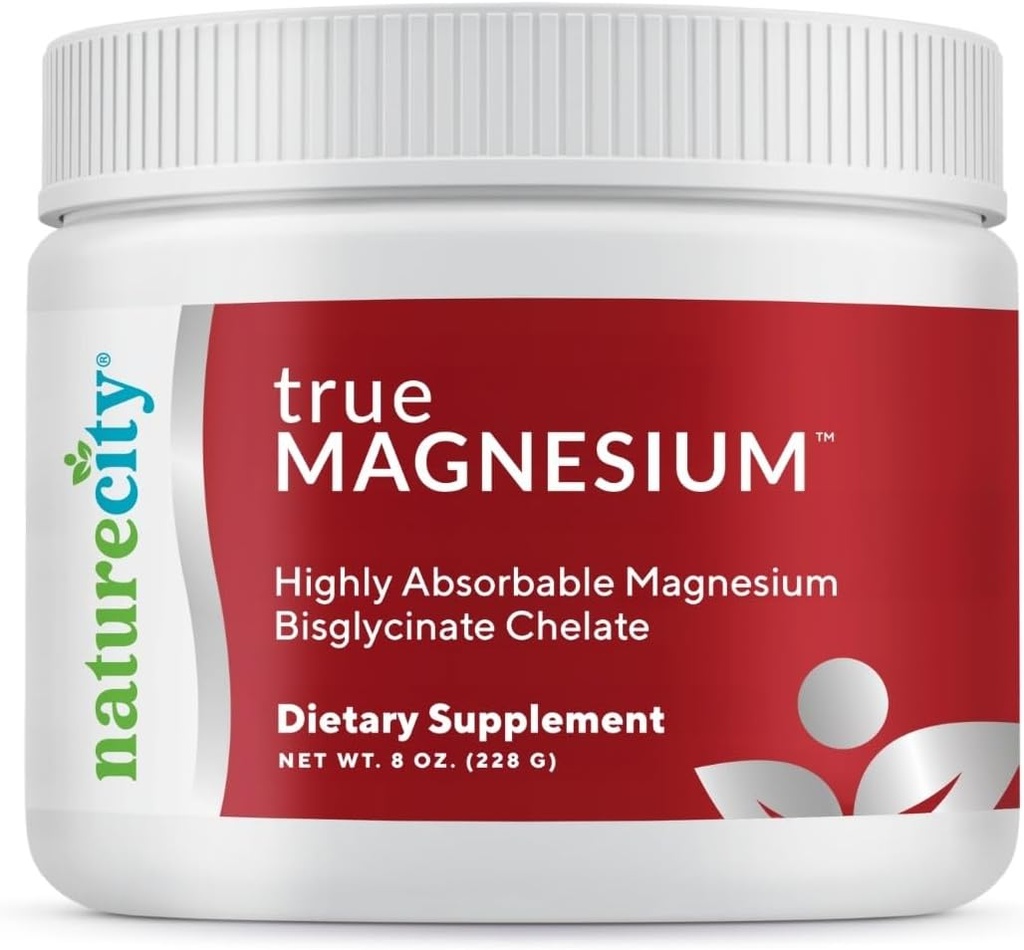 NatureCity TrueMagnesium 高吸収性キレートマグネシウムBisglycinateパウダードリンクミックス(60サービング) - 睡眠のためのマグネシウムサプリメントと骨の健康と筋肉をサポート