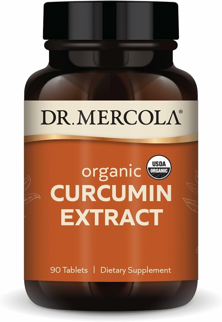 Mercola Organic Curcumin Extract、90サービング(90錠)、栄養補助食品、非GMO、認定USDAオーガニック