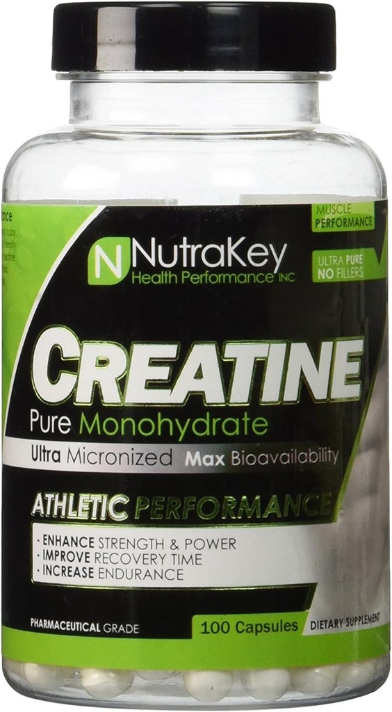 Nutrakey のクレアチンの Monohydrate のカプセル、最高のバイオアベイラビリティのための超微粉化された方式