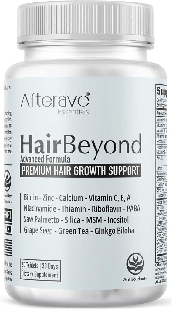 HairBeyondの高度の毛の成長の方式はより強い成長、毛損失の保護、ビタミンA、C、E、Bの複合体のためのFollicle及び頭皮の強さを改善しましたりパルメットのシリカ 亜鉛Calcium Niacin ThiaminのBiotinを見ました