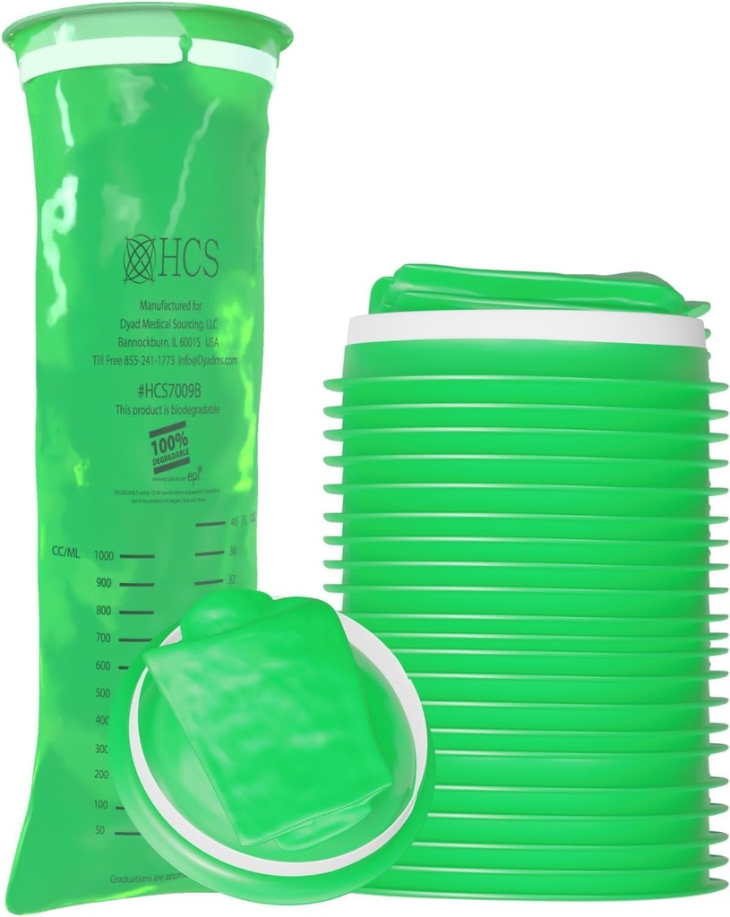 HCSのエミシス袋使い捨て - 環境に優しい、プレミアム、病院の等級、大人及び子供-車、旅行、家の使用のために使い捨て可能嘔吐袋- 投げる、バーフ、Puke - 24, 強い(40のflのoz)