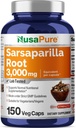 NusaPure Sarsaparilla Root 20:1 エキス, 150 mg 3,000mg相当 | 150 Veggie キャップ | 非GMO