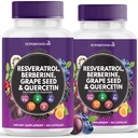 Resveratrol Berberineのブドウの種のエキスのケルセチン-N-Acetyl CysteineのN-Acetylのエキスが付いているポリフェノールの補足、Acaiのエキス-米国で作られて- 120のカプセル