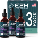E2Hナチュラルスリープエイド - カモミール、テアニンと液体メラトニン - 眠りが良く、より深く、より長く - ビーガン、GMOフリー - ストレス救済(3ボトル)を提供します
