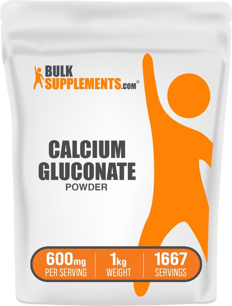 BulkSupplements.comカルシウムグルコネートパウダー - カルシウムサプリメント、簡単に吸収 - 不燃&グルテンフリー、給食当たり600mg、1kg(2.2ポンド)(パッケージ1)