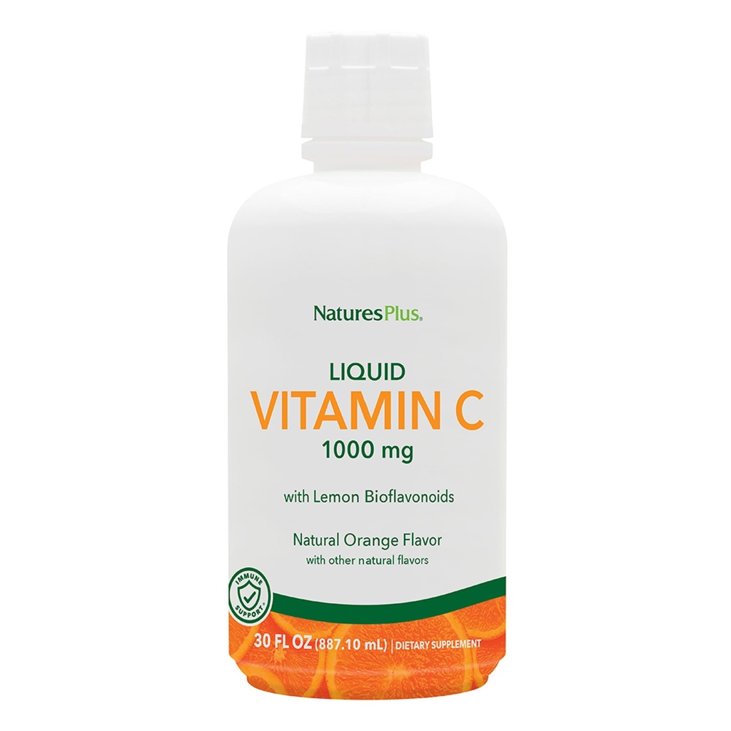 NaturesPlus液体ビタミンC - 1000 mg、30 fl oz - レモンバイオフラボノイド - ベジタリアン、グルテンフリー - 30 サービング