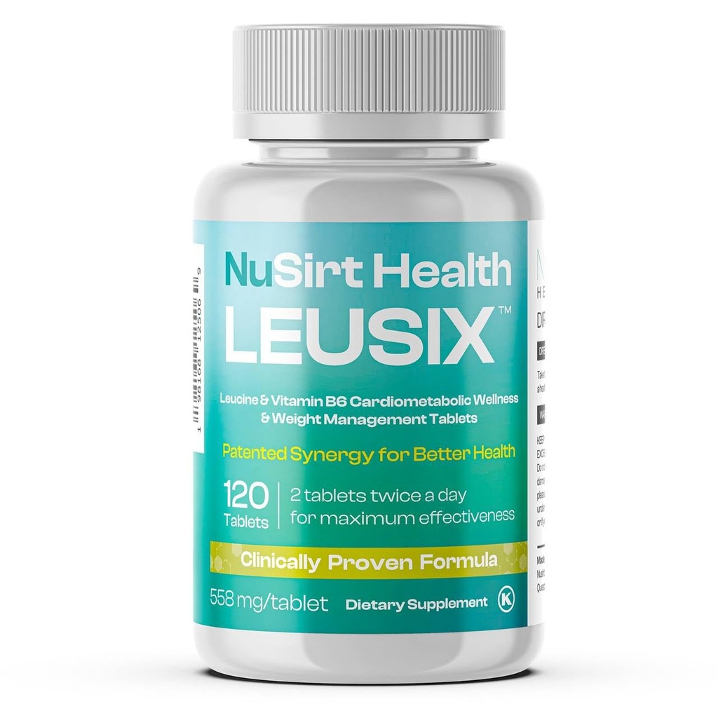 LEUSIX重量管理サプリメント - 特許取得済みのロイシン+ビタミンB6フォーミュラ - Metabolism、脂肪活用とリーンマッスルをサポート - 120錠(1ヶ月の供給)