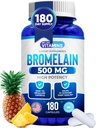 ビタミンBromelain 500mgカプセル - 1200 GDU /サービング - パイナップル抽出物からのBromelainサプリメント - 消化、吸収、関節痛、筋肉痛のためのプロテオリン酵素 - 180カプセル