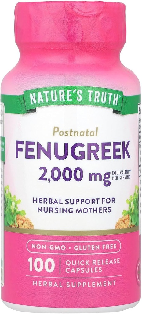 Nature's Truth Fenugreek 2000 mgサプリメント、100カウント(パッケージ1)