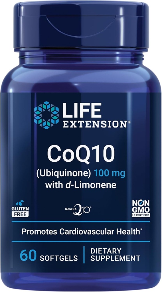 ライフエクステンションCoQ10(Ubiquinone)とd-Limonene - 心臓の健康、戦う一般的な疲労、より良い吸収 - グルテンフリー、非GMO - 60Softgels