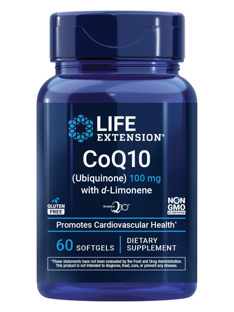 ライフエクステンションCoQ10(Ubiquinone)とd-Limonene - 心臓の健康、戦う一般的な疲労、より良い吸収 - グルテンフリー、非GMO - 60Softgels