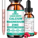 CalmのマグネシウムのGlycinateのプラスのAshwagandha、L-Theanine、ビタミンD3および免疫、骨、筋肉、気分及び睡眠サポートのためのマグネシウムの補足が付いている液体のカルシウムD3