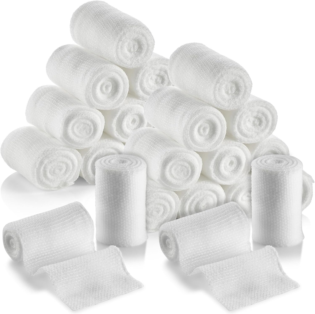 MEDca Gauze Bandage Rolls - 24 Pack, 2-Inch, 4.1 Yards Per Roll, Medical Grade Gauze Bandage for Wound Dressing and First Aid Kit
