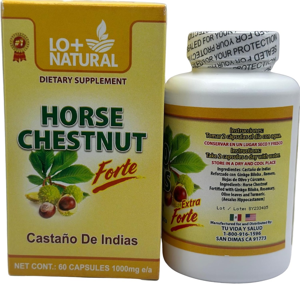 カスティーニョ ・ デ ・ インド フォルテ パラ ラ キュラシオン 1000 mg - カスティーニョ ・ デ ・ インド 60 の cápsulas/Horse の栗の要塞循環 1000 mg - 馬の栗 60 カプセル (1)