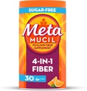 1日の繊維の補足の粉のMetamucil 4、消化器の健康および規則性のための繊維粉*、砂糖なし、オレンジ、自然に源を付けられたPsyllium繊維、30のティースプーン