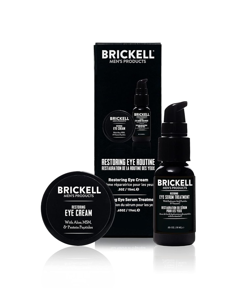 Brickellの人の人の人の人のための目のルーチン、人の目クリームおよび血清、自然および有機性、無香料の人のスキン ケアのギフト セット