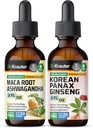 BIO KRAUTER Maca Root Ashwagandha Tincture 2 Fl. Oz. & 韓国語 Panax Ginseng Tincture 2 Fl. Oz.