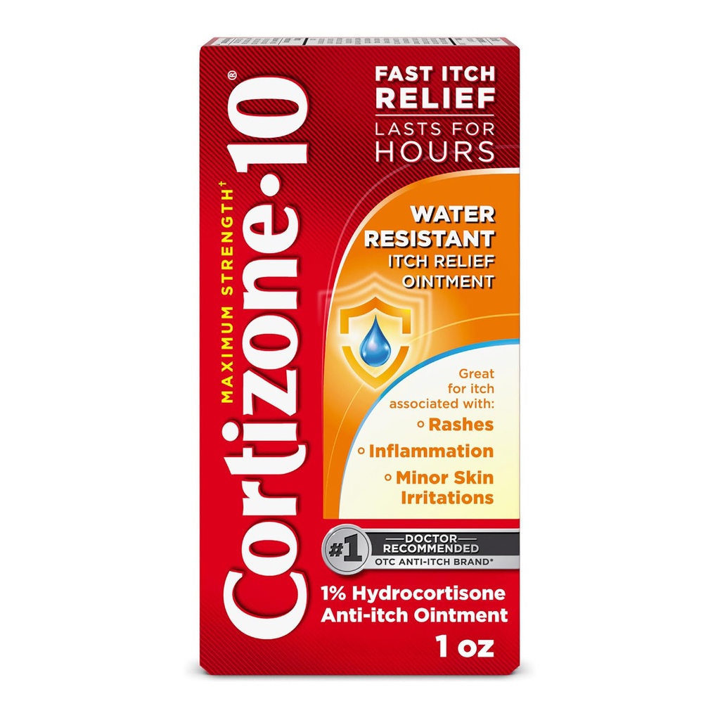 Cortizone-10の最高の強さの防水イッチの救助の軟膏、1% Hydrocortisone、速い行為、バグ ビット、Rash、Eczema、Psoriasis、Poison Ivy、オーク、Sumac及び多くのための反イッチ クリーム1オンの