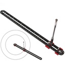 300mmウッドワーキングコンパスツール、大型コンパスウッドワーキングスクライビングサークル、カーペンターコンパスララーマーキングゲージサークルマーキングツール(ブラック)