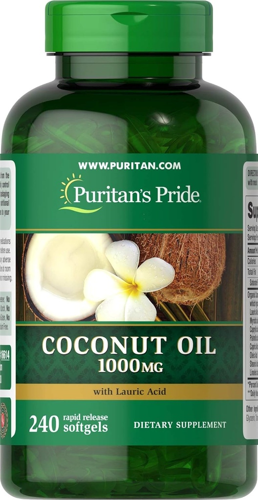 Puritanのプライドココナッツオイル1000のmgのSoftgels、240の計算