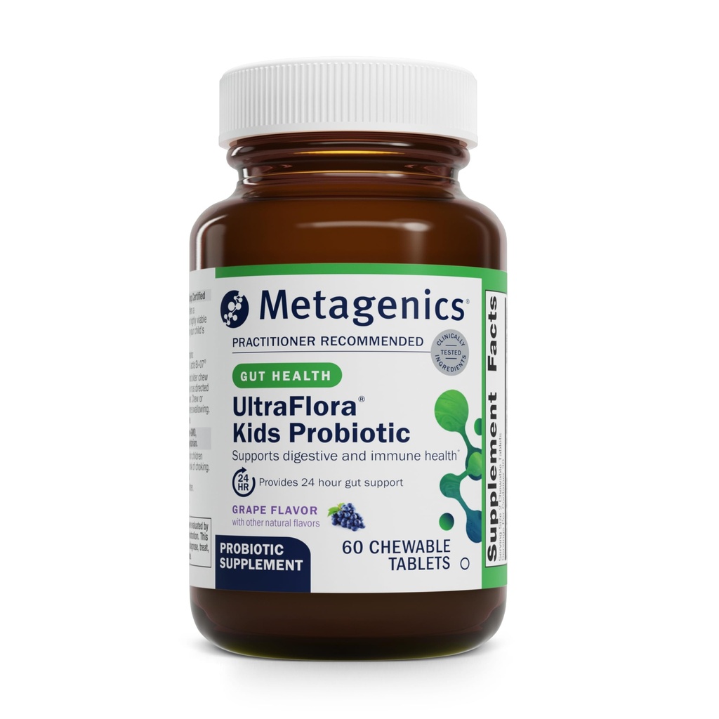 Metagenics UltraFloraキッズプロバイオティック - 10億CFU - 子供のプロバイオティックブレンド - 消化の健康と免疫の健康* - 年齢3&最大 - 60錠