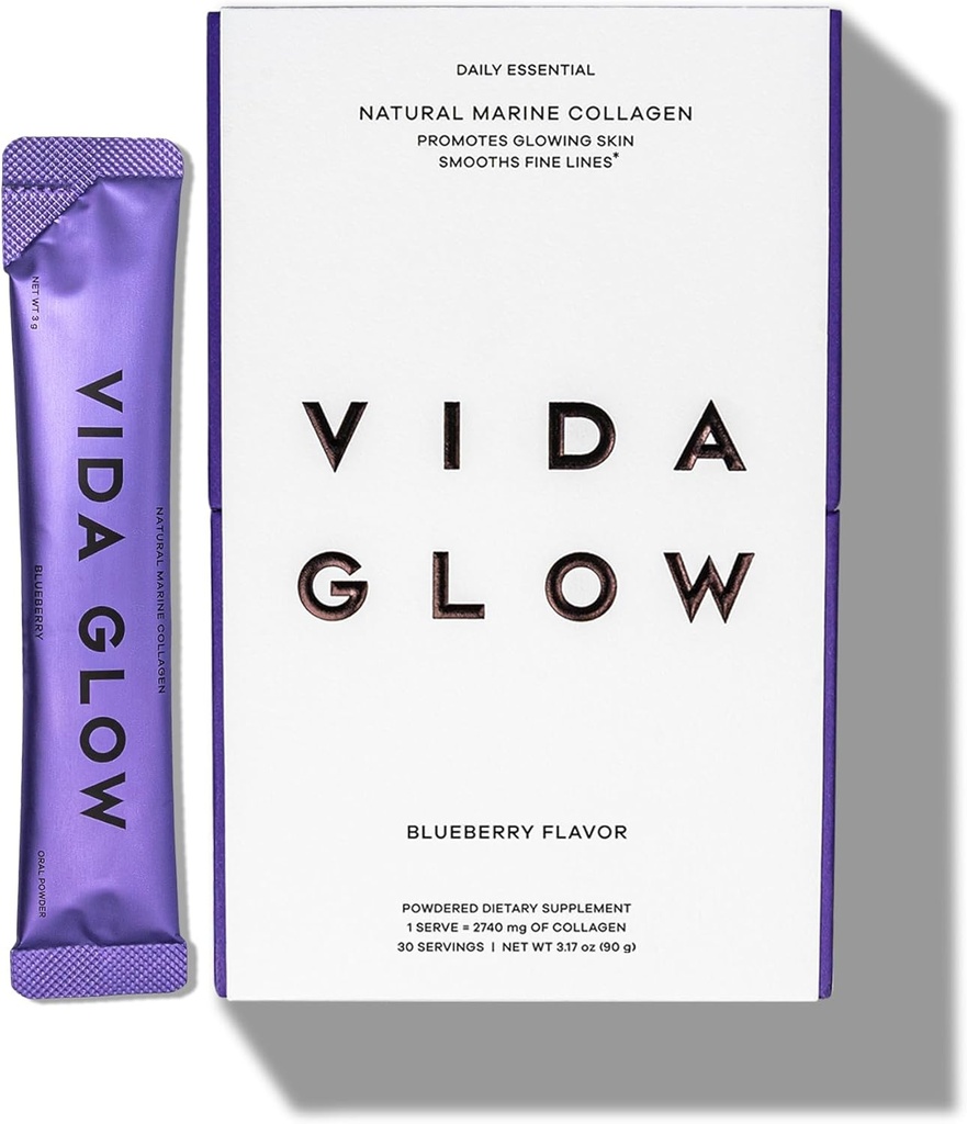 Vida Glowの海洋のコラーゲンの粉の磨き粉のBlueberry