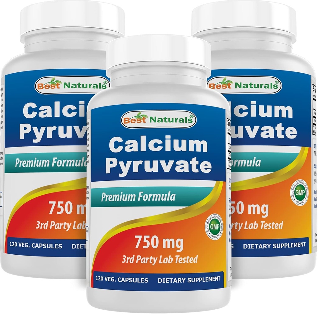 Calcium Pyruvate 750 mg 120 カプセル による ベストナチュラルズ (パック 3)