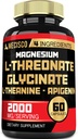 2000mgマグネシウムのLはマグネシウムのGlycinate、L-Theanine及びApigenin - 60のカプセル-肯定的な気分、頭脳の健康、記憶及び筋肉成長サポートの能力を投げます