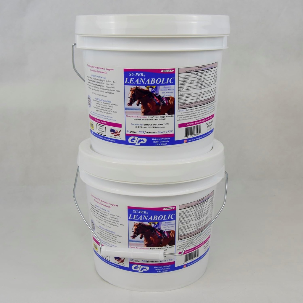 SU-PERのLeanabolicの馬筋肉補足-馬の訓練および性能サポート-馬のビタミンおよび鉱物の補足- 4ポンド(2パック)