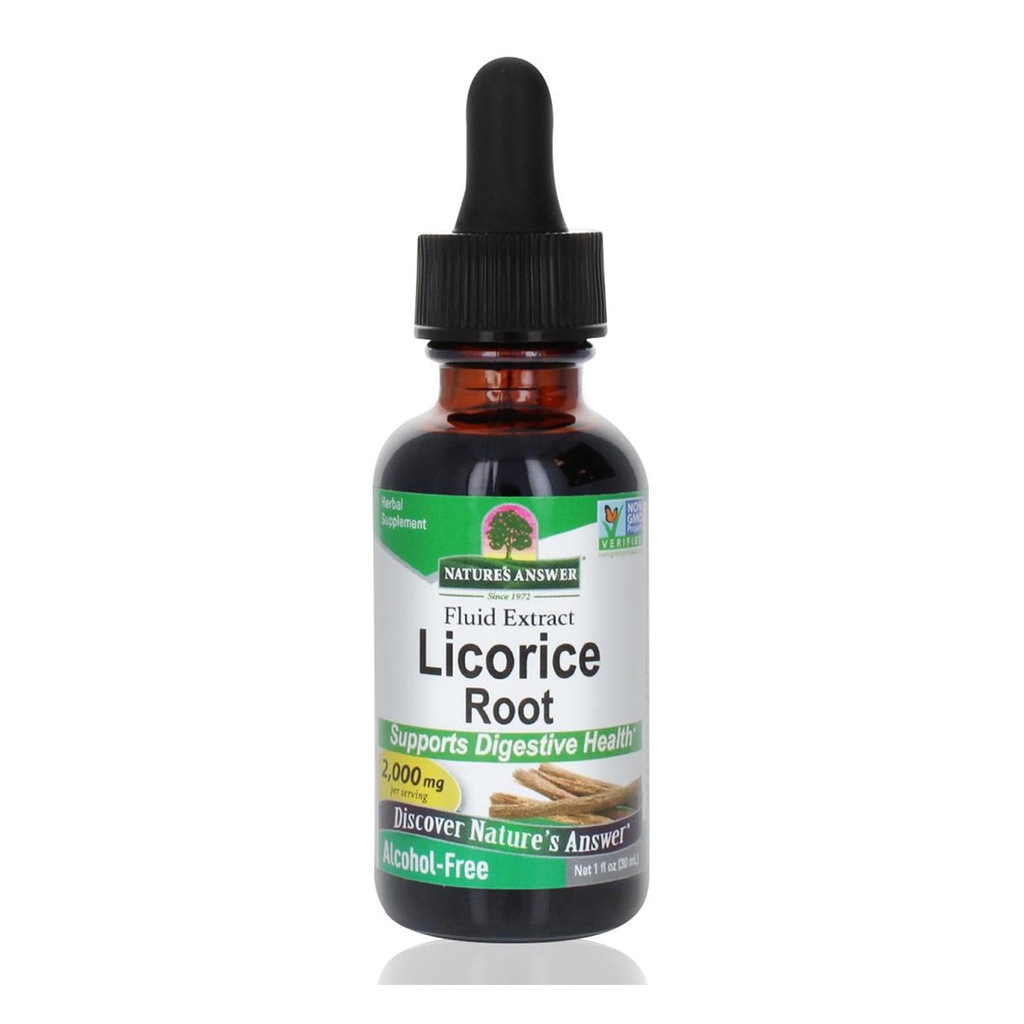 Nature's Answer Licorice Root | ハーブサプリメント | 消化管の健康をサポート | ノンGMO&コーシャ | アルコールフリー、グルテンフリー、ビーガン1oz