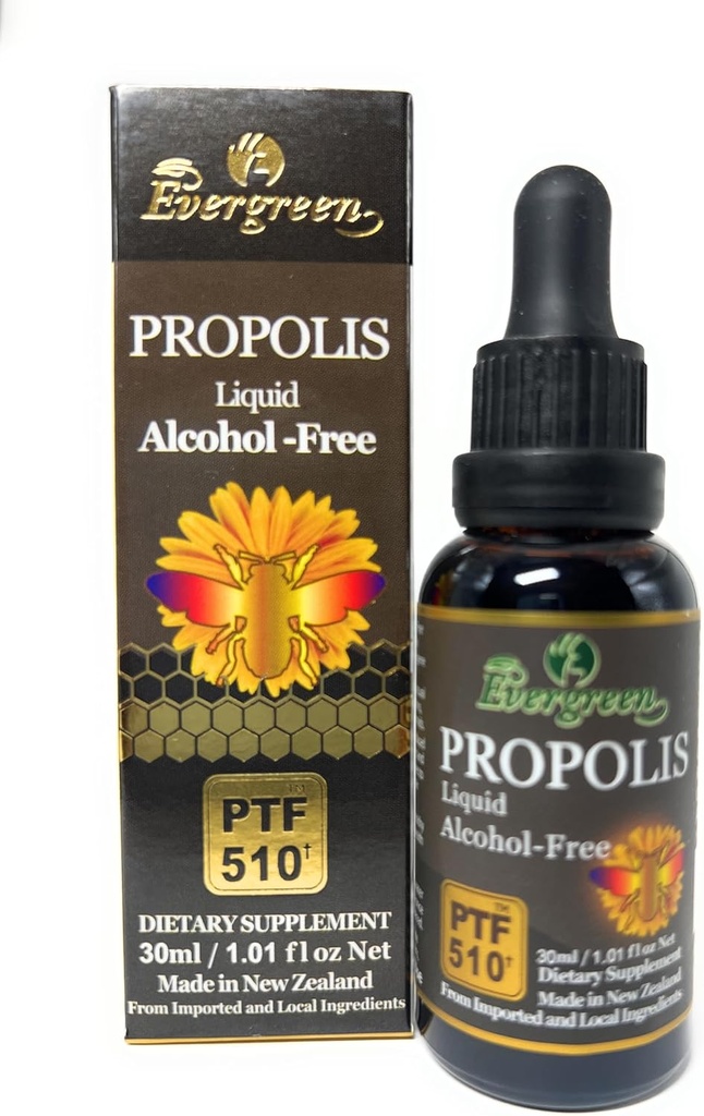 エバーグリーンのプロポリス液体アルコールフリーのチンキ30ml PTF1170(ニュージーランド製1170プロポリスフラボノイド含有)