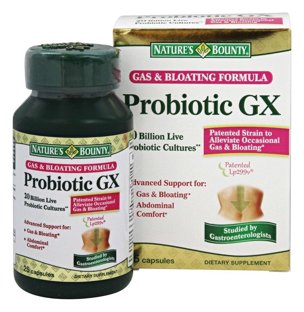 Nature's Bounty Probiotic GX ガス&ブロッキング式、カプセル 25 ea (パッケージ 4)
