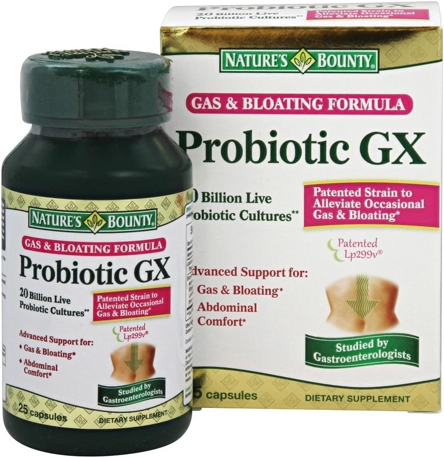 Nature's Bounty Probiotic GX ガス&ブロッキング式、カプセル 25 ea (パッケージ 4)
