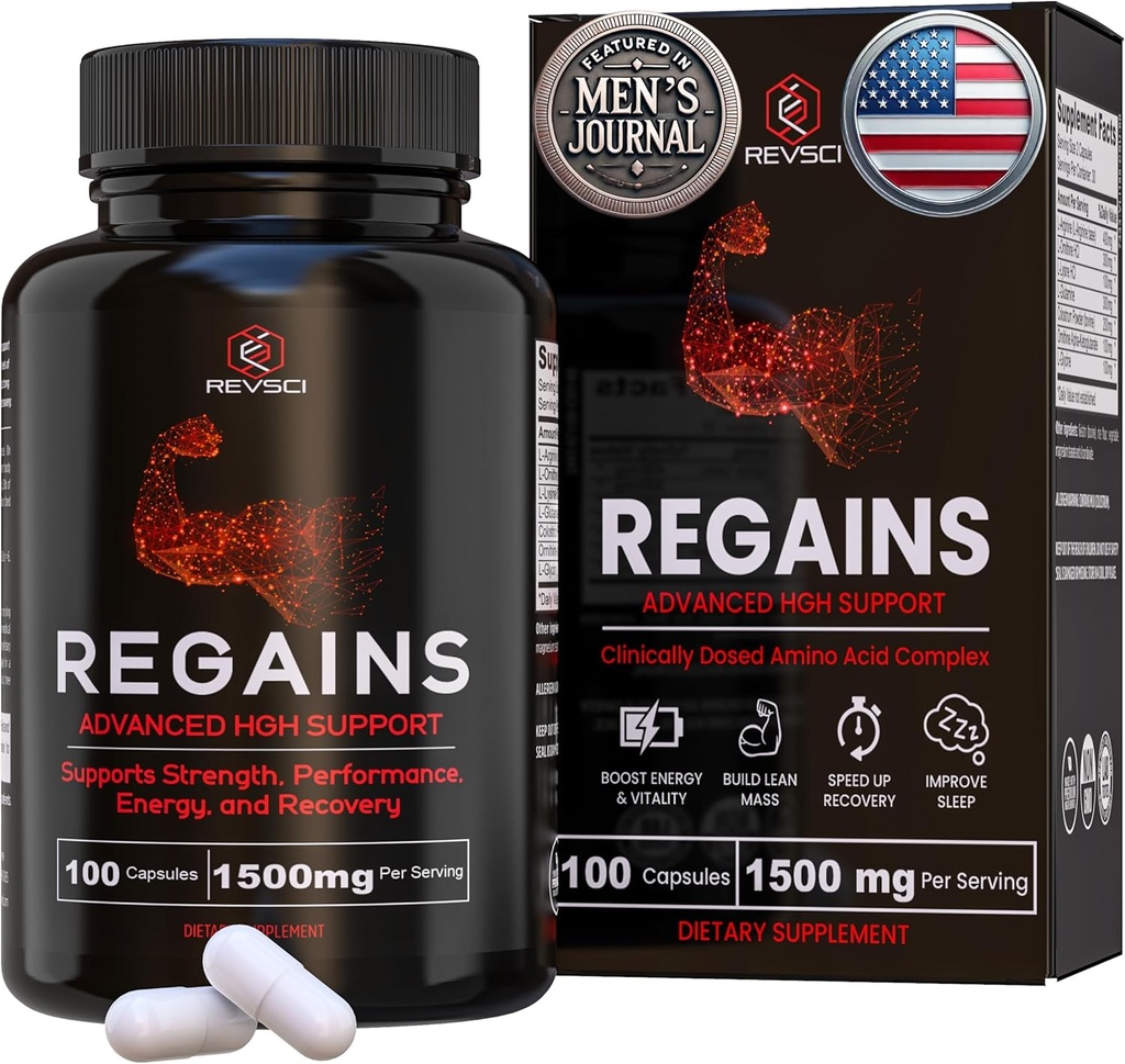 HGH Supplements for Men & Women - Regains Natural Anabolic Muscle Growth Building & Human Growth Hormone for Men, Muscle Builder for Men, Muscle Recovery Post Workout Supplement, 100 Protein Pills