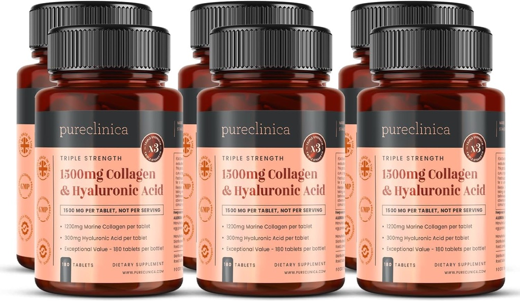 1500mg x 1080タブレット。 UltraCollのコラーゲンの1200mg及びタブレットごとのHyaluronic酸の300mg。(180のびんはそれぞれ- 18か月の供給を錠剤にします)