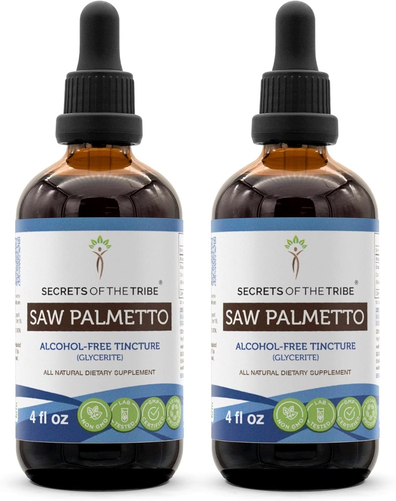 ソーパルメット チンキ アルコールフリー 液体エキス、ソーパルメット (Serenoa Repens) ドライベリー (2x4 FL OZ)