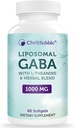 Liposomal GABAはL-Theanine 200mg、高吸収、Ashwagandha、Chamomile、大人のためのタルトのチェリーの草の補足、60 Softgels、非GMO、グルテンフリーを補います