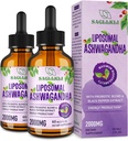 Liposomal Ashwagandhaの液体は2000mg、Ashwagandhaの根のエキスの補足(7%のwithanolides)を焦点、認知及びエネルギーのためのプロバイオティクス- 4 FL.OZ (2本のびん)落とします