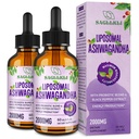Liposomal Ashwagandhaの液体は2000mg、Ashwagandhaの根のエキスの補足(7%のwithanolides)を焦点、認知及びエネルギーのためのプロバイオティクス- 4 FL.OZ (2本のびん)落とします