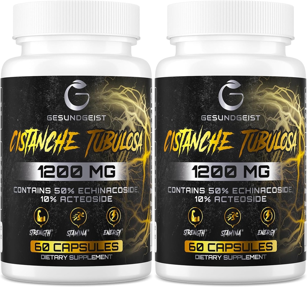 Cistanche Tubulosa エキス -1200mg/サービング、50% Echinacoside、10% Acteoside、ビーガン、グルテンフリー(2パック)