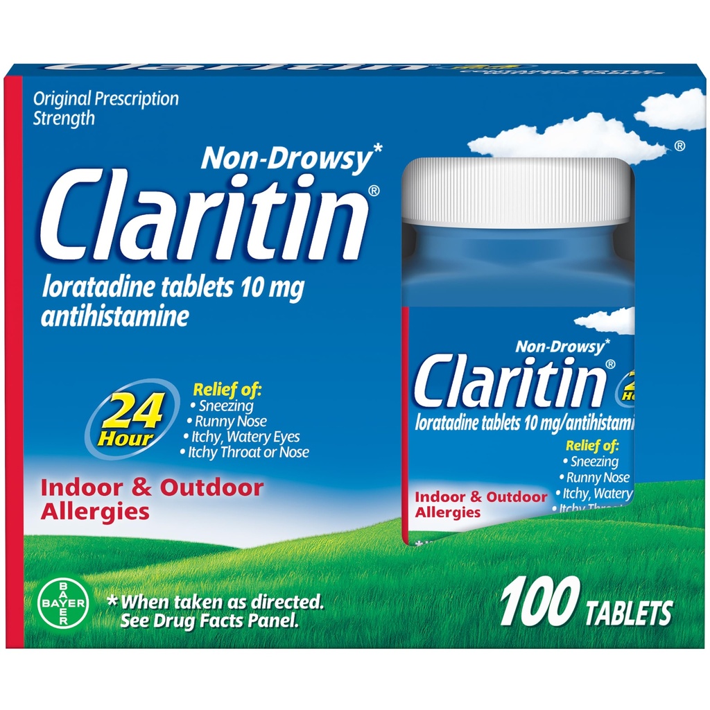 大人のためのClaritinのアレルギーの薬、24時間非眠性のLoratadine 10mgの丸薬、Antihistamine、100のタブレット