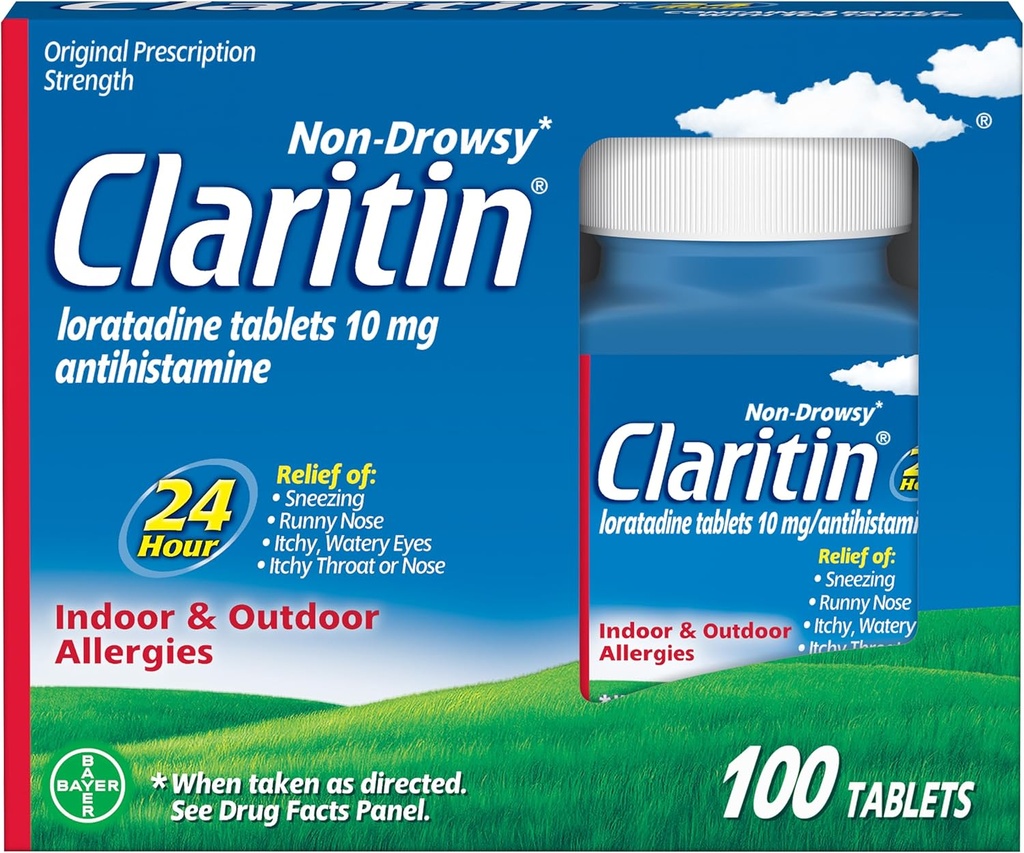 大人のためのClaritinのアレルギーの薬、24時間非眠性のLoratadine 10mgの丸薬、Antihistamine、100のタブレット